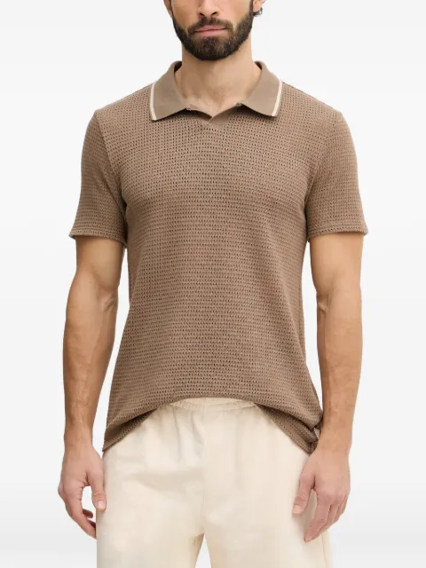 GUESS USA Daryl open-knit polo-collar T-shirt