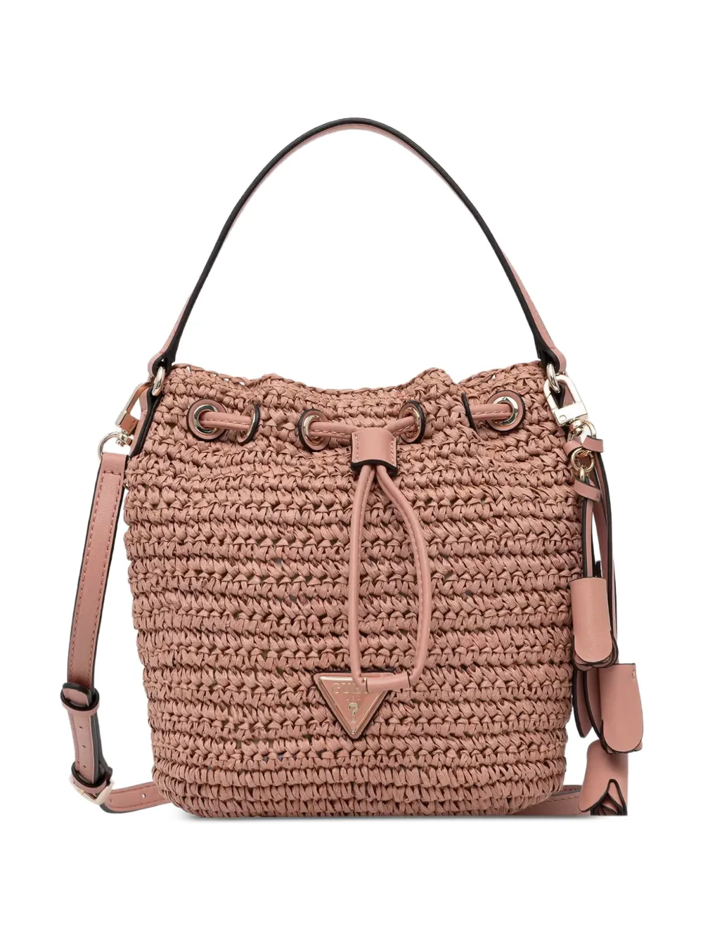 GUESS USA Ofelia interwoven bucket bag - Rosa