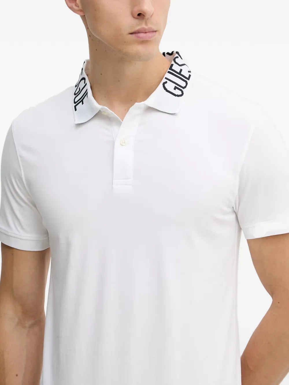 GUESS USA Poloshirt met logo-kraag Wit