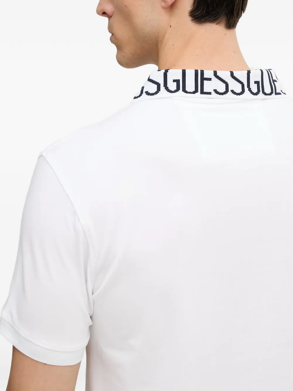 GUESS USA Poloshirt met logo-kraag Wit
