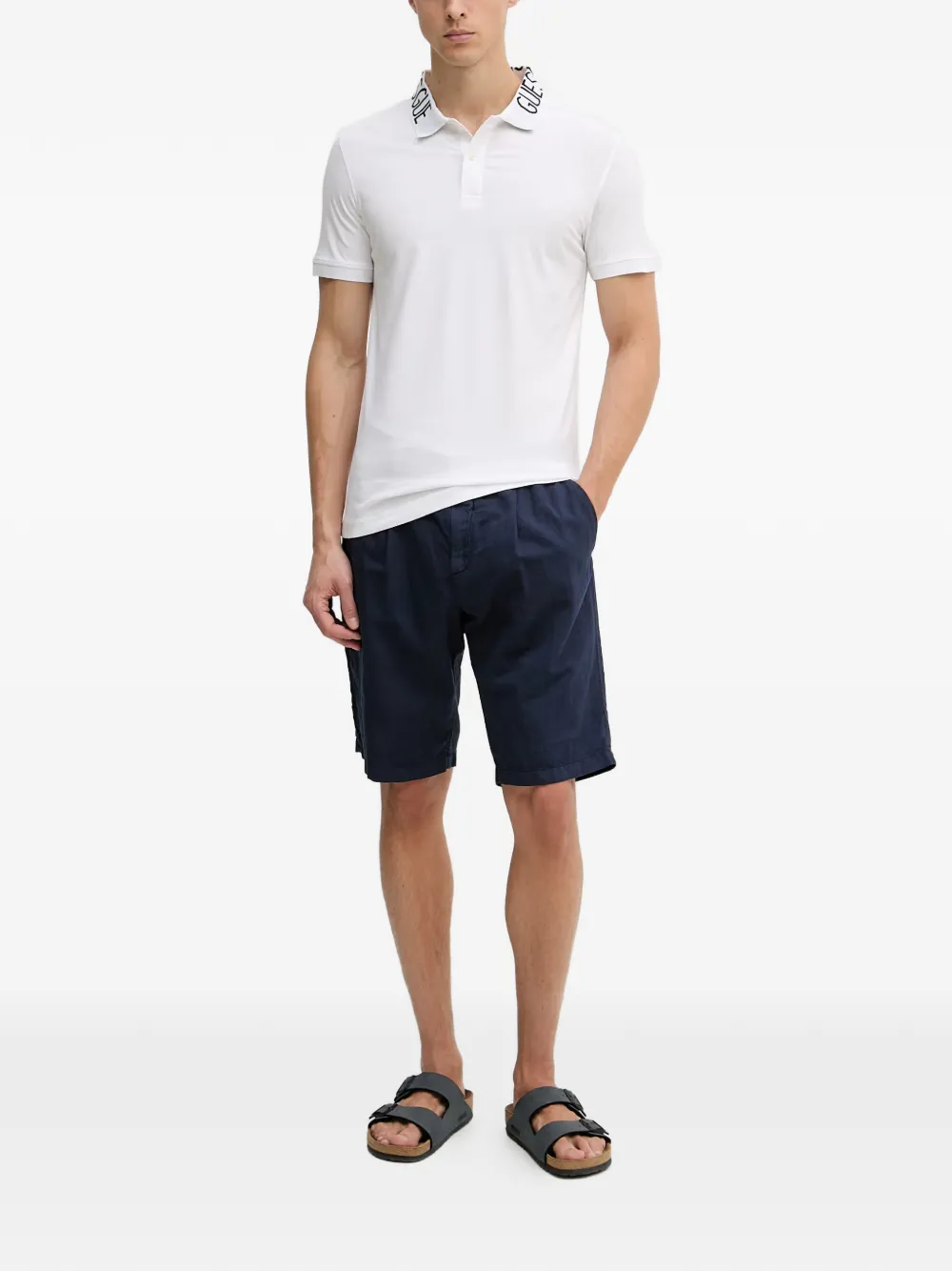 GUESS USA Poloshirt met logo-kraag Wit