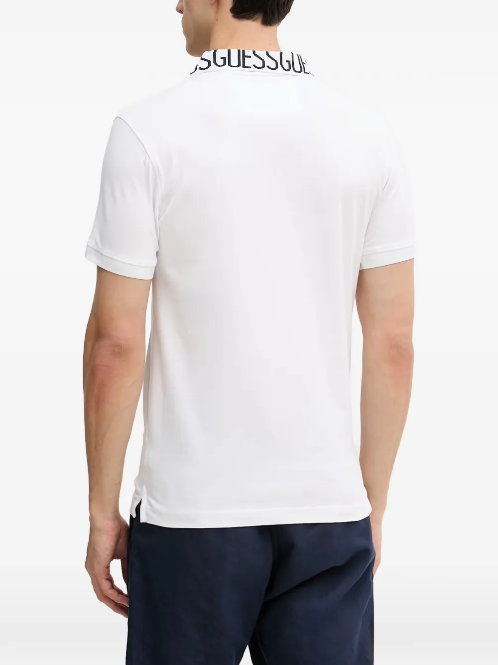 GUESS USA Poloshirt met logo-kraag Wit