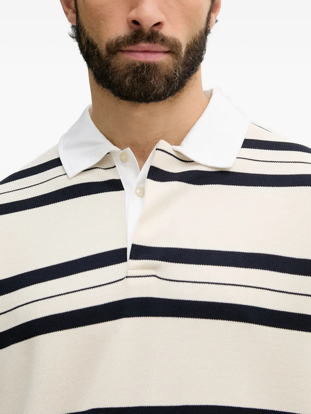 GUESS USA Gestreepte trui met polokraag en lange mouwen Beige