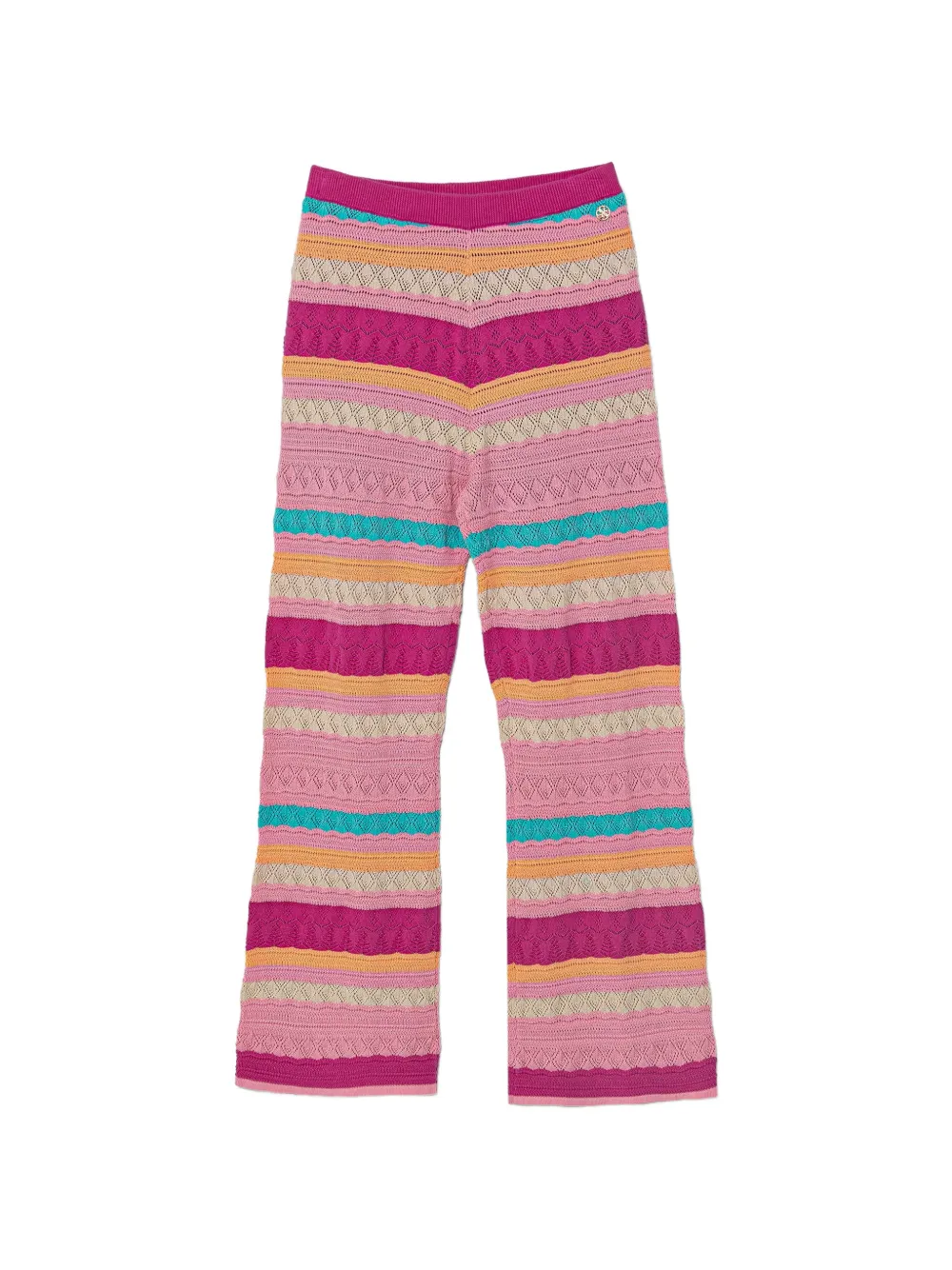 GUESS USA crochet-knit striped trousers - Rosa