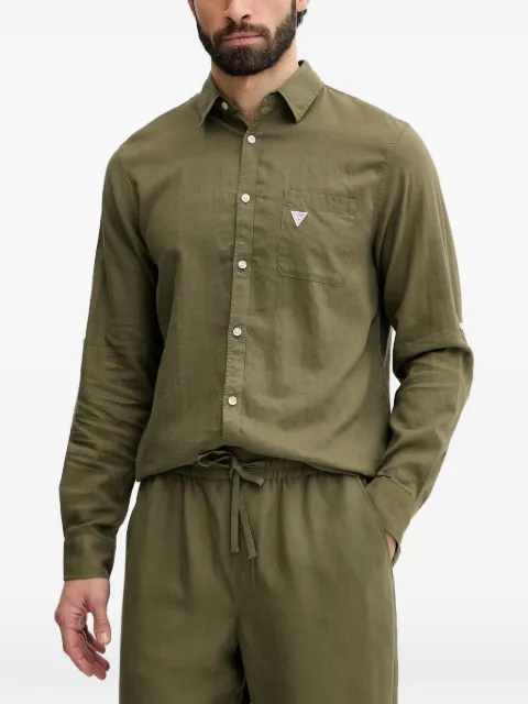 GUESS USA logo-patch button-down shirt