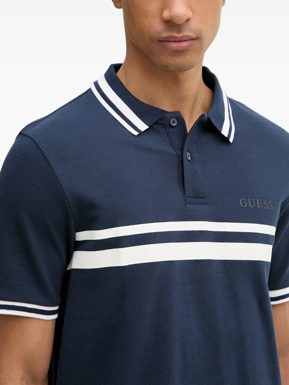 GUESS USA Poloshirt met gestreept detail Blauw