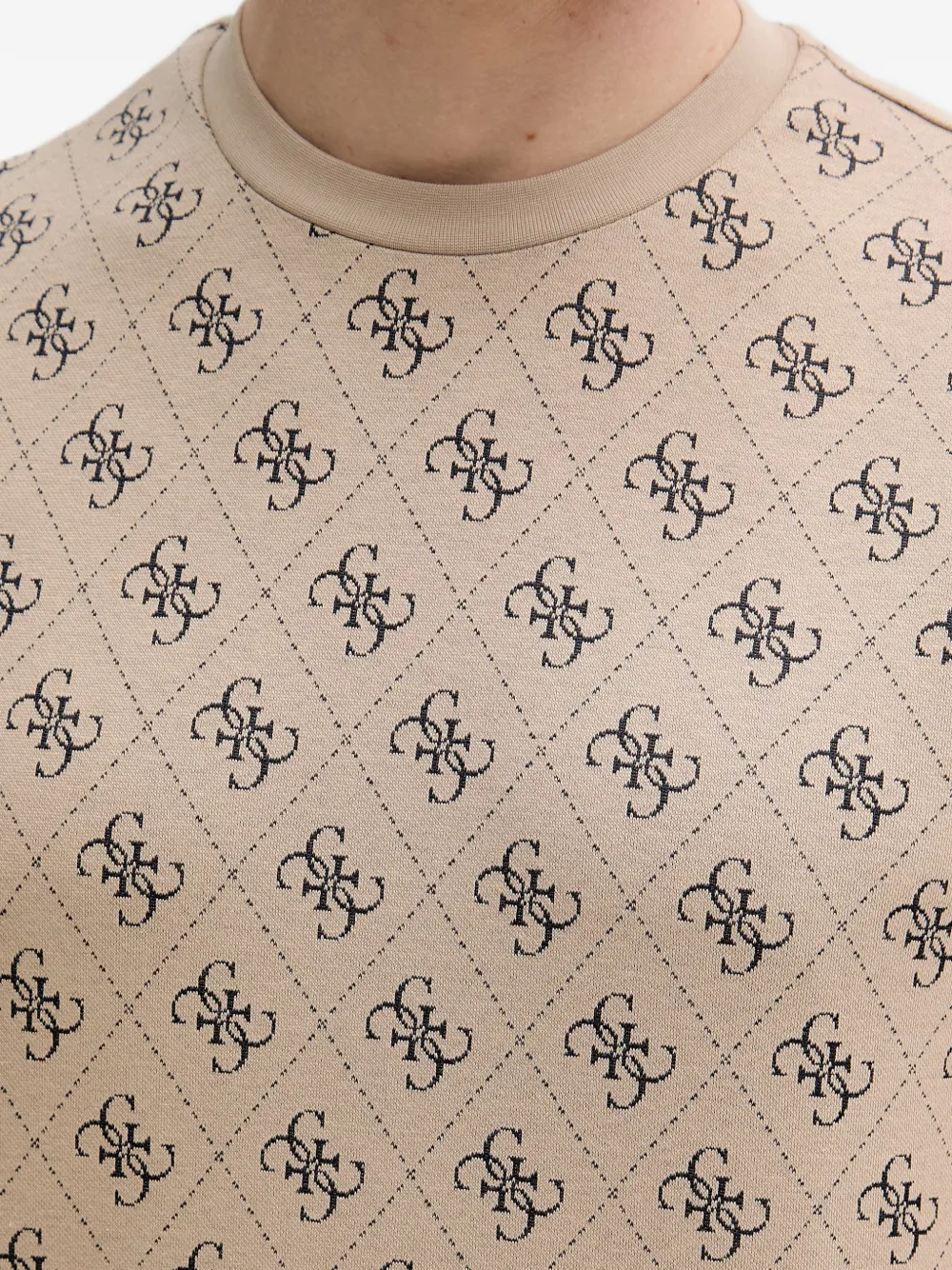 GUESS USA T-shirt met monogramprint Beige