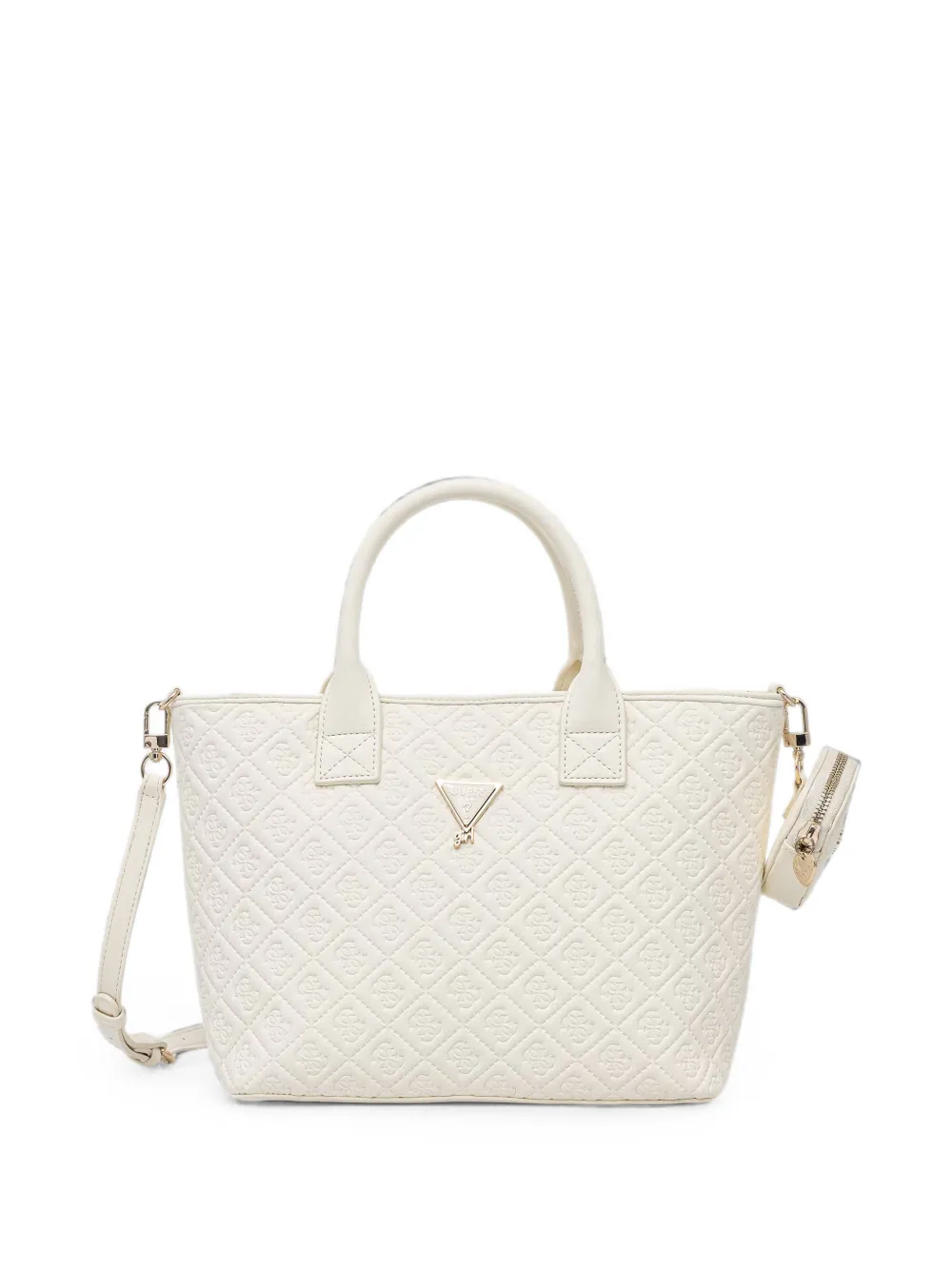 guess kids quilted logo-embossed tote bag - Weiß