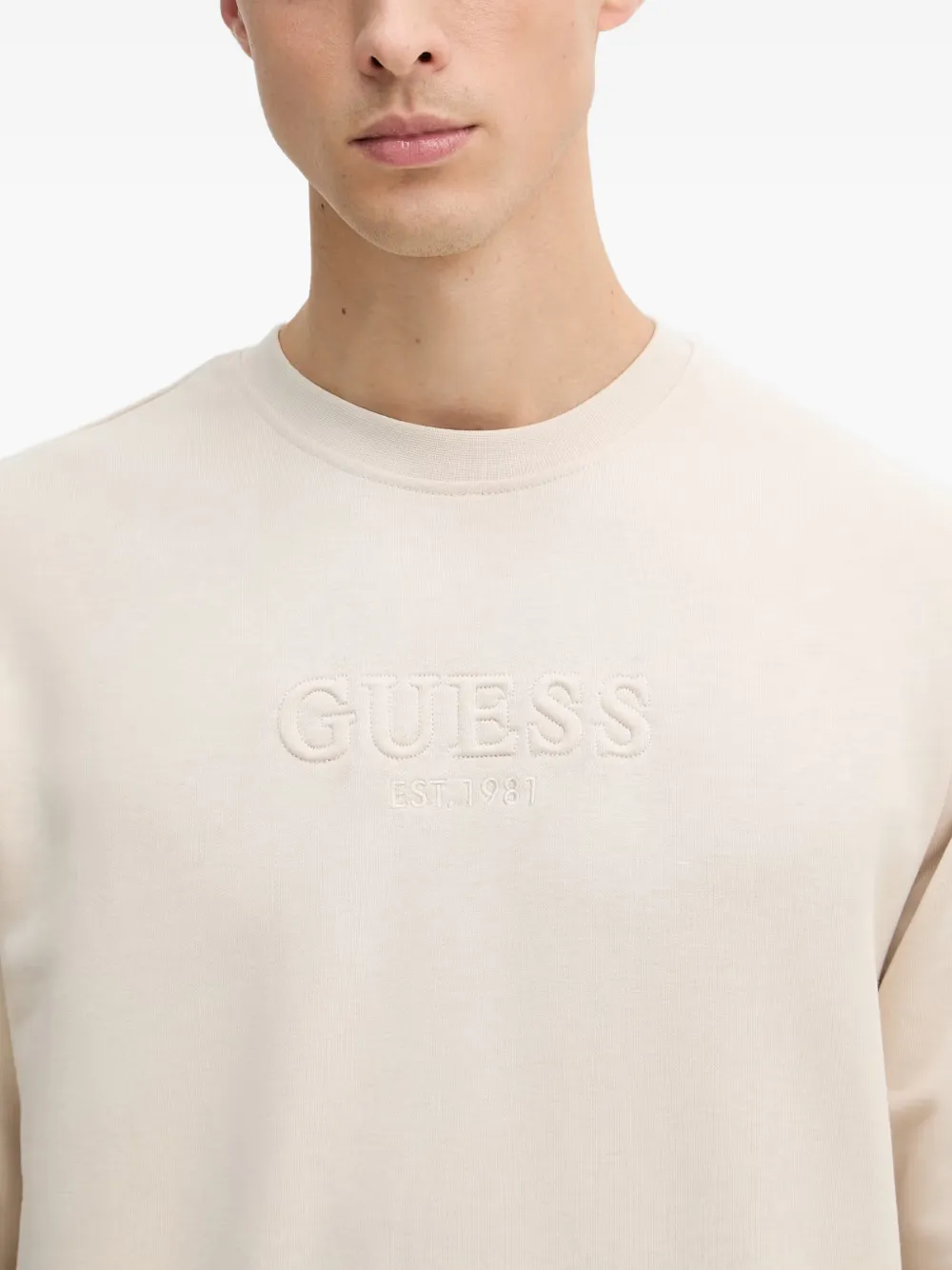 GUESS USA Sweater met geborduurd logo Beige
