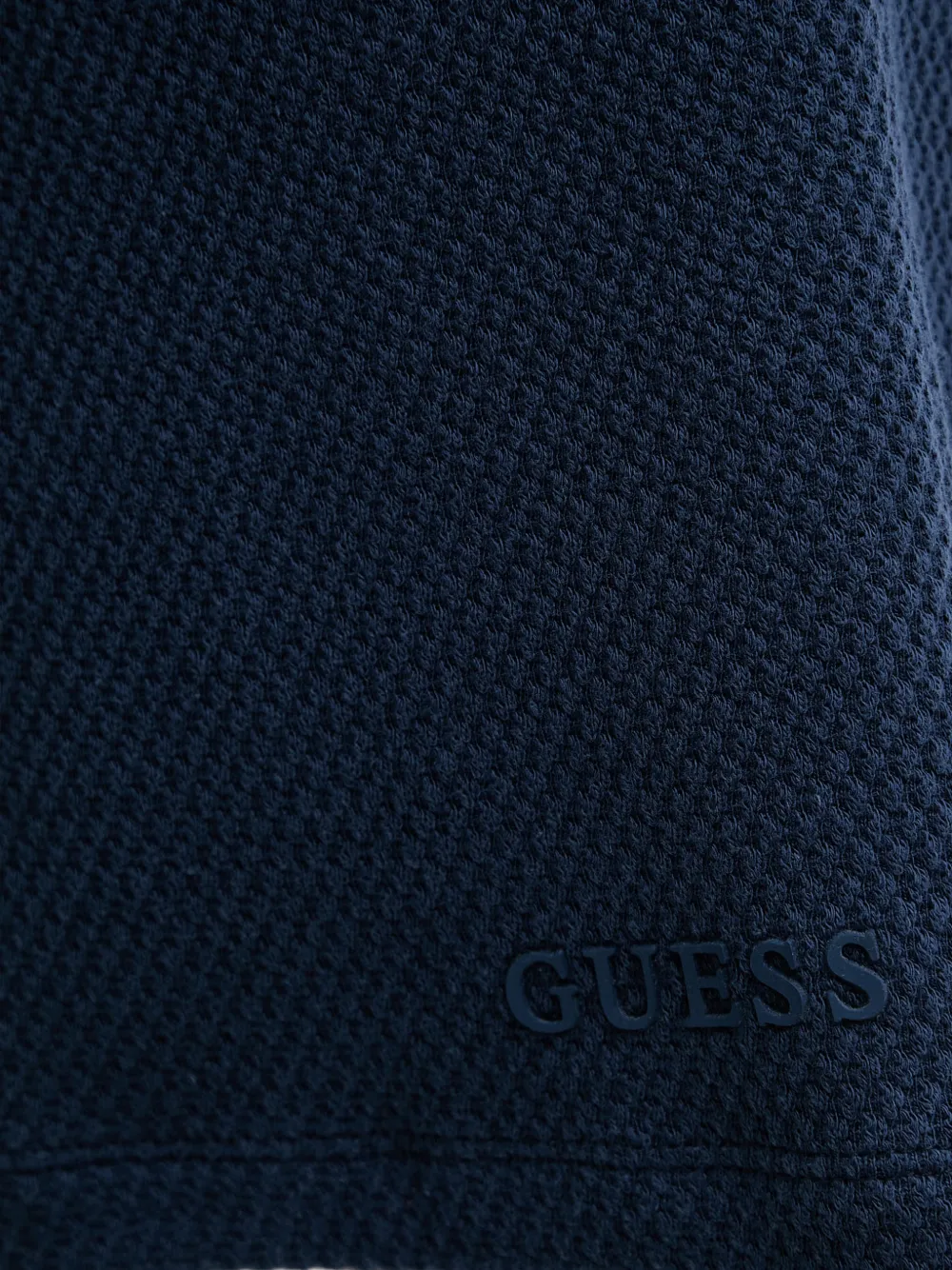 GUESS USA Wafelgebreide shorts met trekkoordtaille Blauw