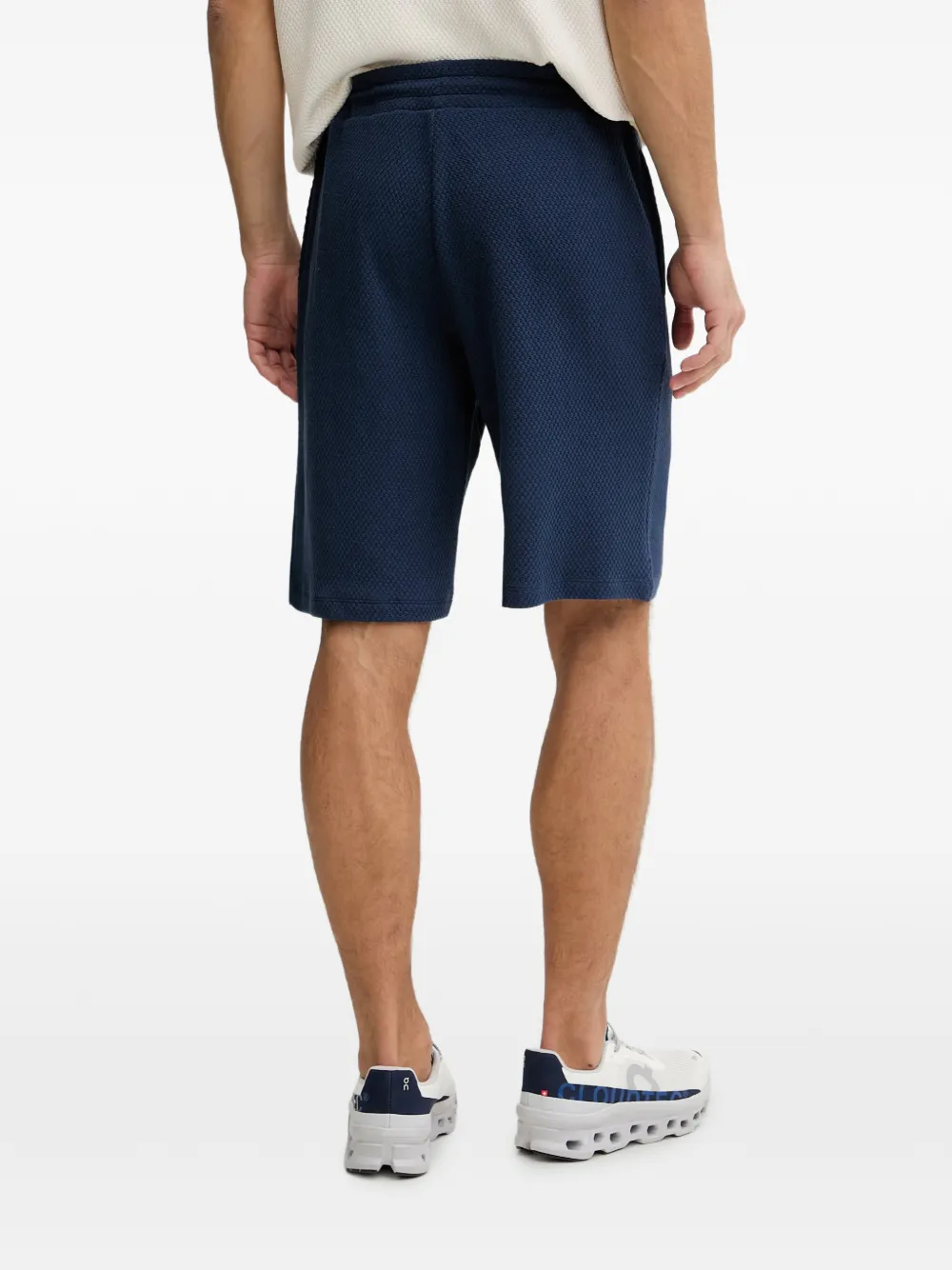 GUESS USA Wafelgebreide shorts met trekkoordtaille Blauw