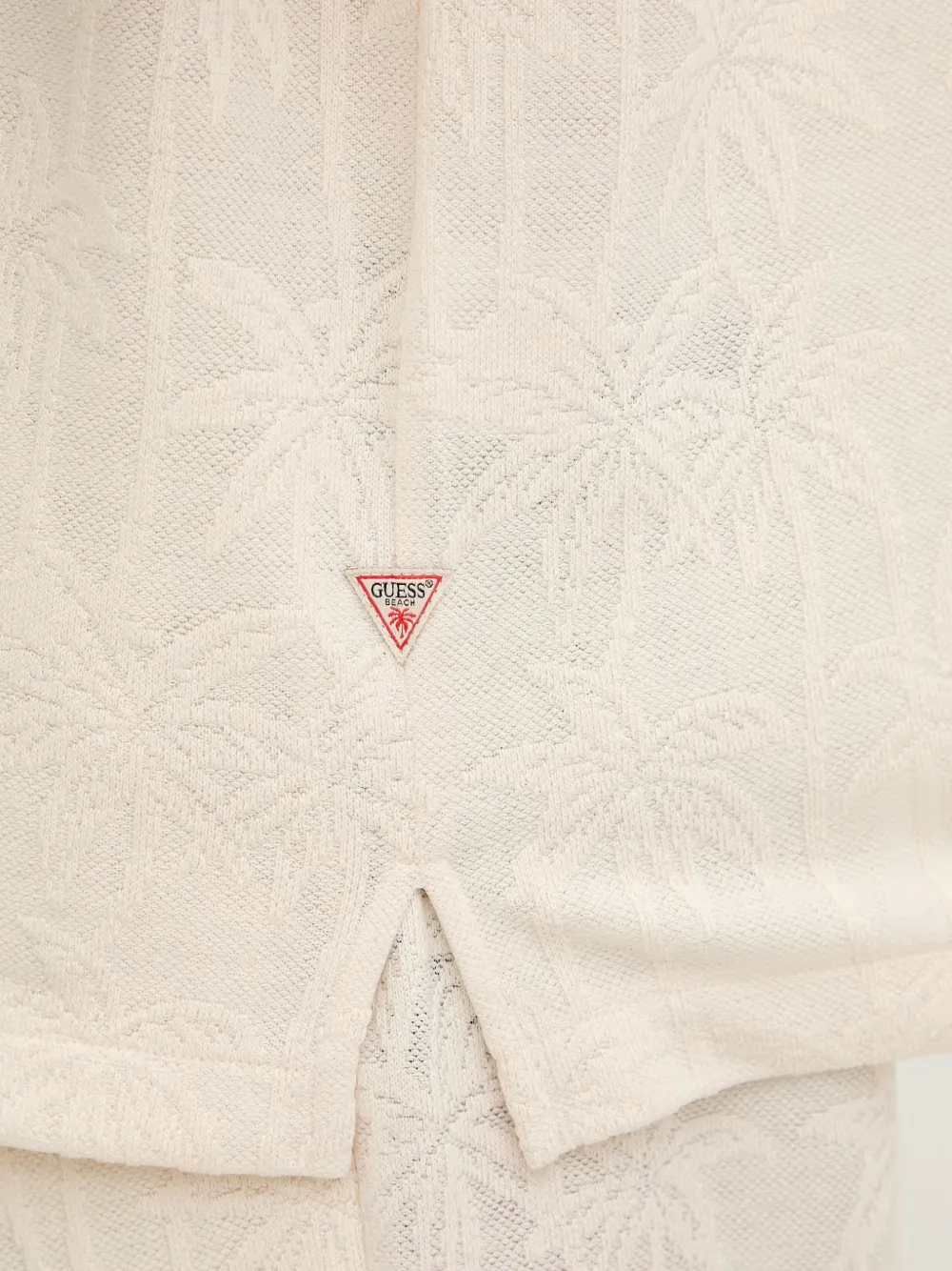 GUESS USA Overhemd met palmboomjacquard Beige
