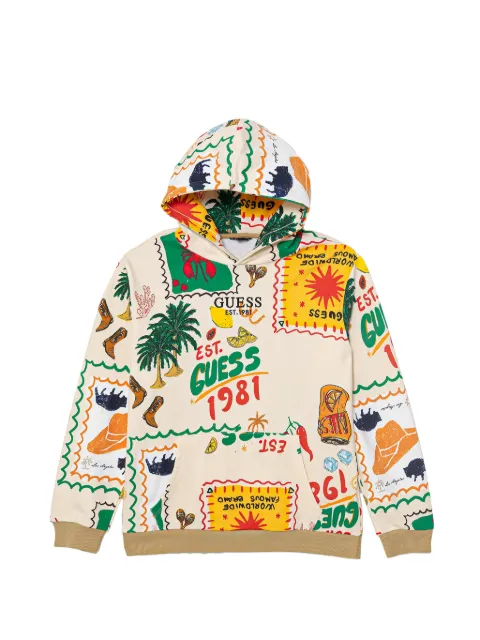 guess kids hoodie à imprimé graphique