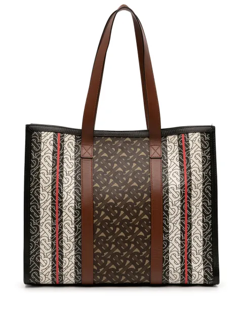 Burberry Pre-Owned 2018-2023 TB Monogram E-Canvas Stripe tote bag