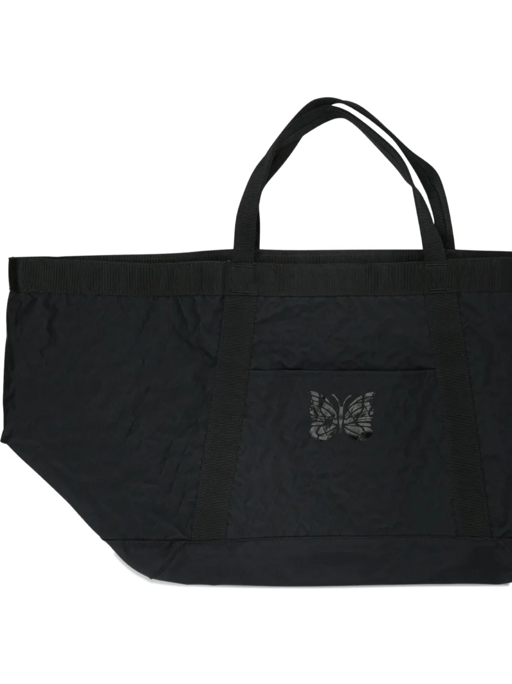Needles Gewatteerde shopper met vlinderpatch Zwart