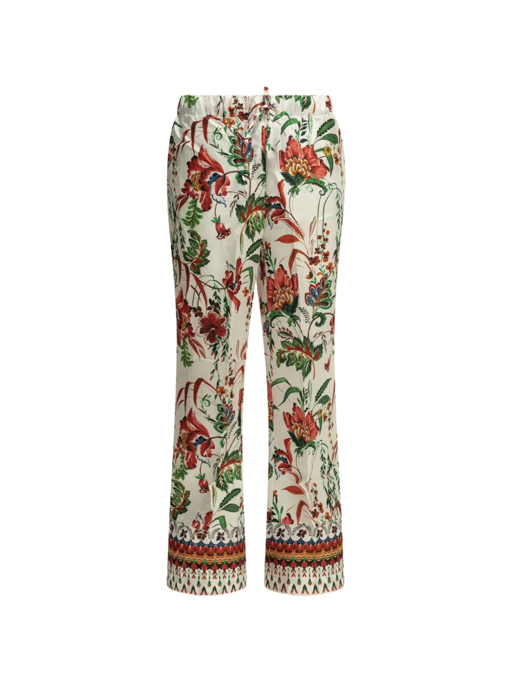 Samantha Sung floral-print silk trousers - Bianco