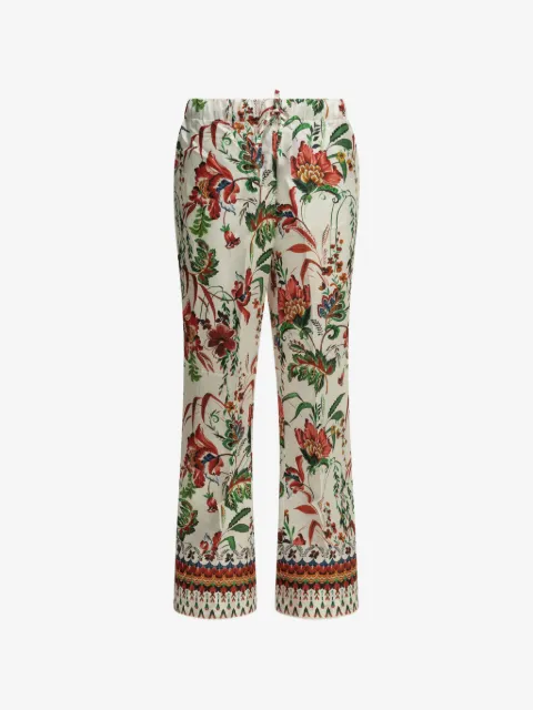 Samantha Sung floral-print silk trousers