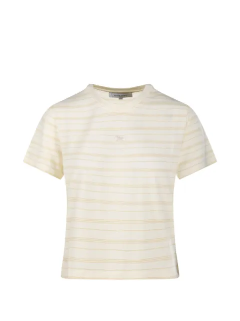 Maison Kitsuné stribet T-shirt med broderet logo