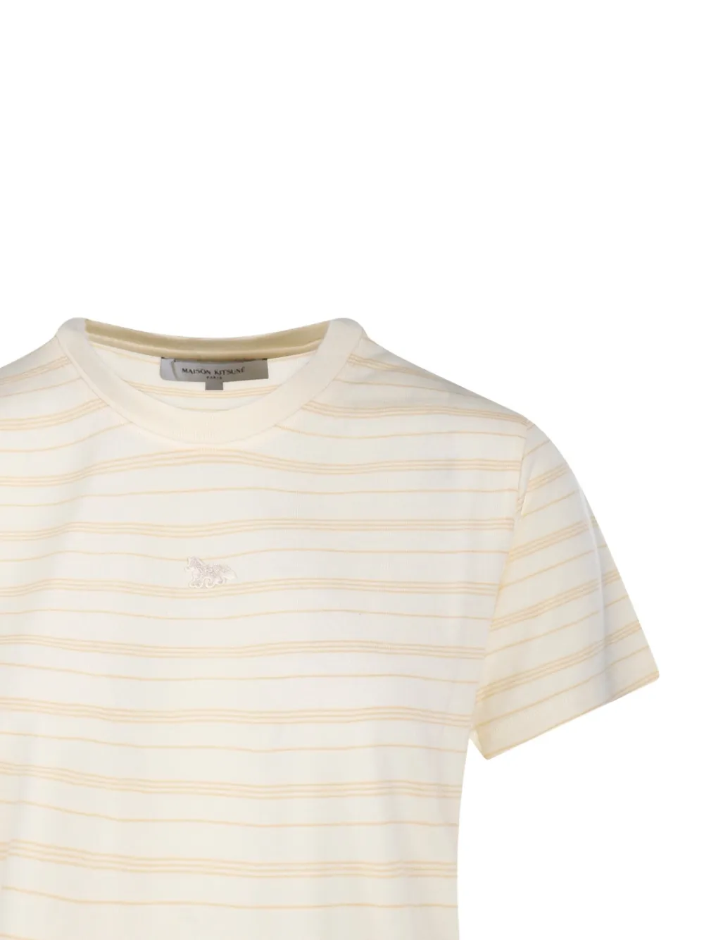 Maison Kitsuné T-shirt met geborduurd logo Beige