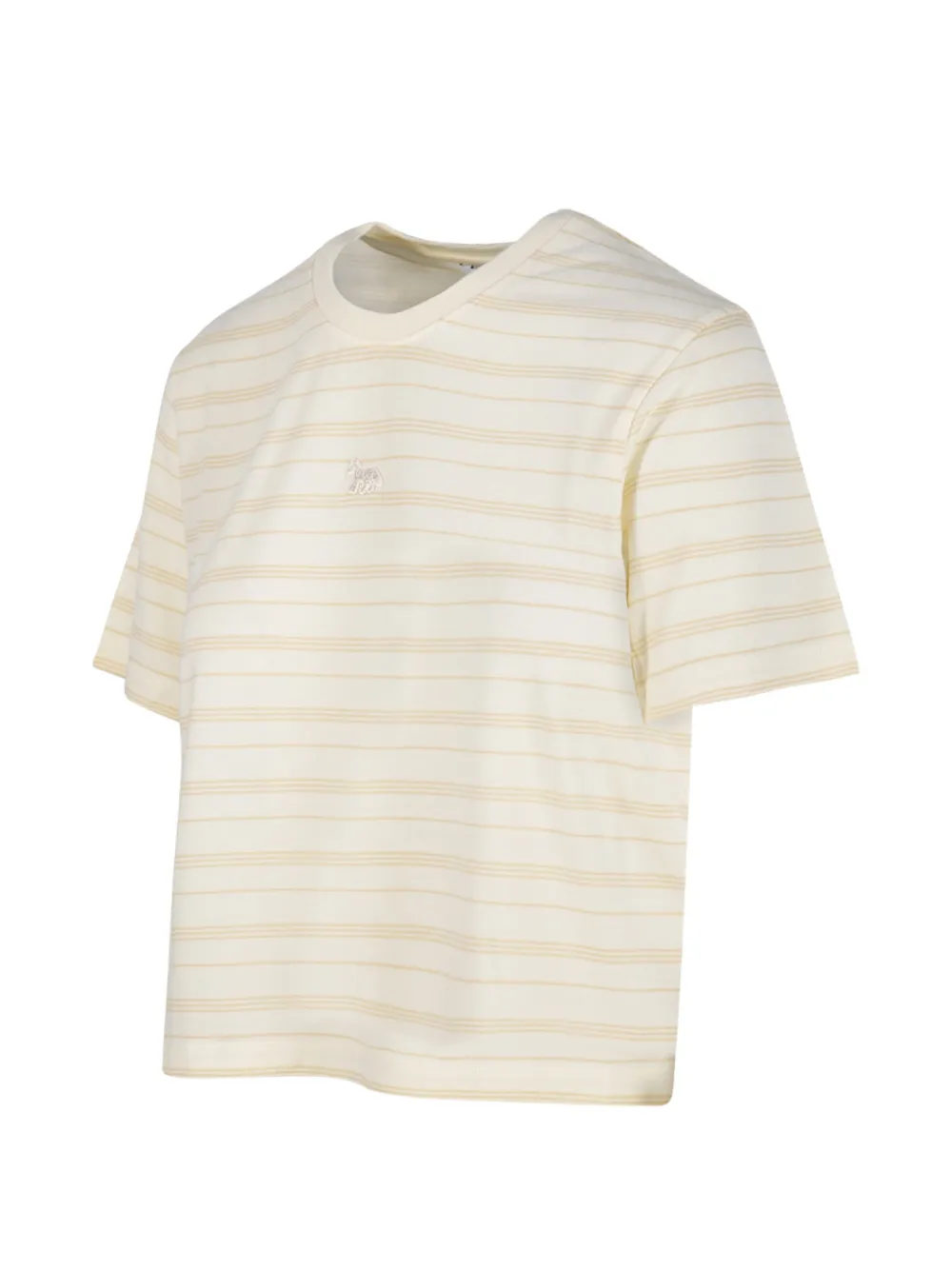 Maison Kitsuné T-shirt met geborduurd logo Beige