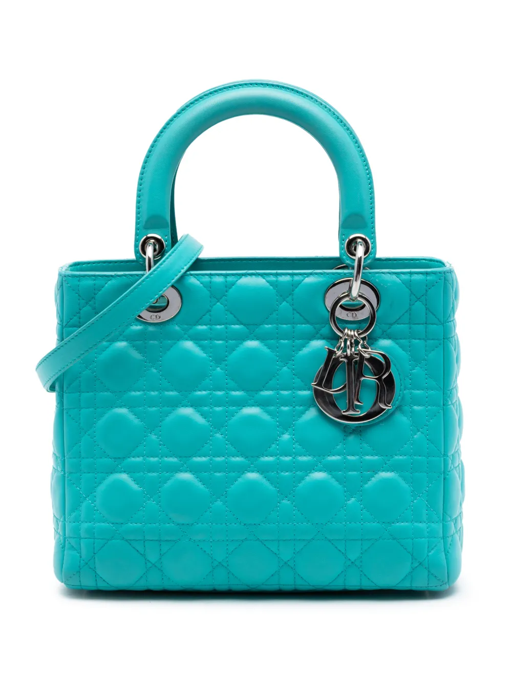 Christian Dior Pre-Owned 2011 Medium Lambskin Cannage Lady Dior satchel - Blu