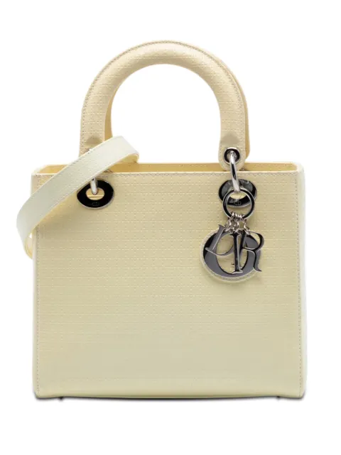 Christian Dior Pre-Owned 2016 Medium Patent Microcannage Lady Dior satchel