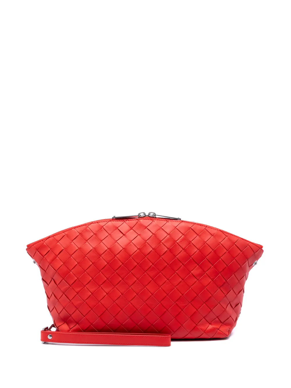 Bottega Veneta Pre-Owned 2012-2026 Nappa Intrecciato Wristlet Pouch clutch bag - Rosso