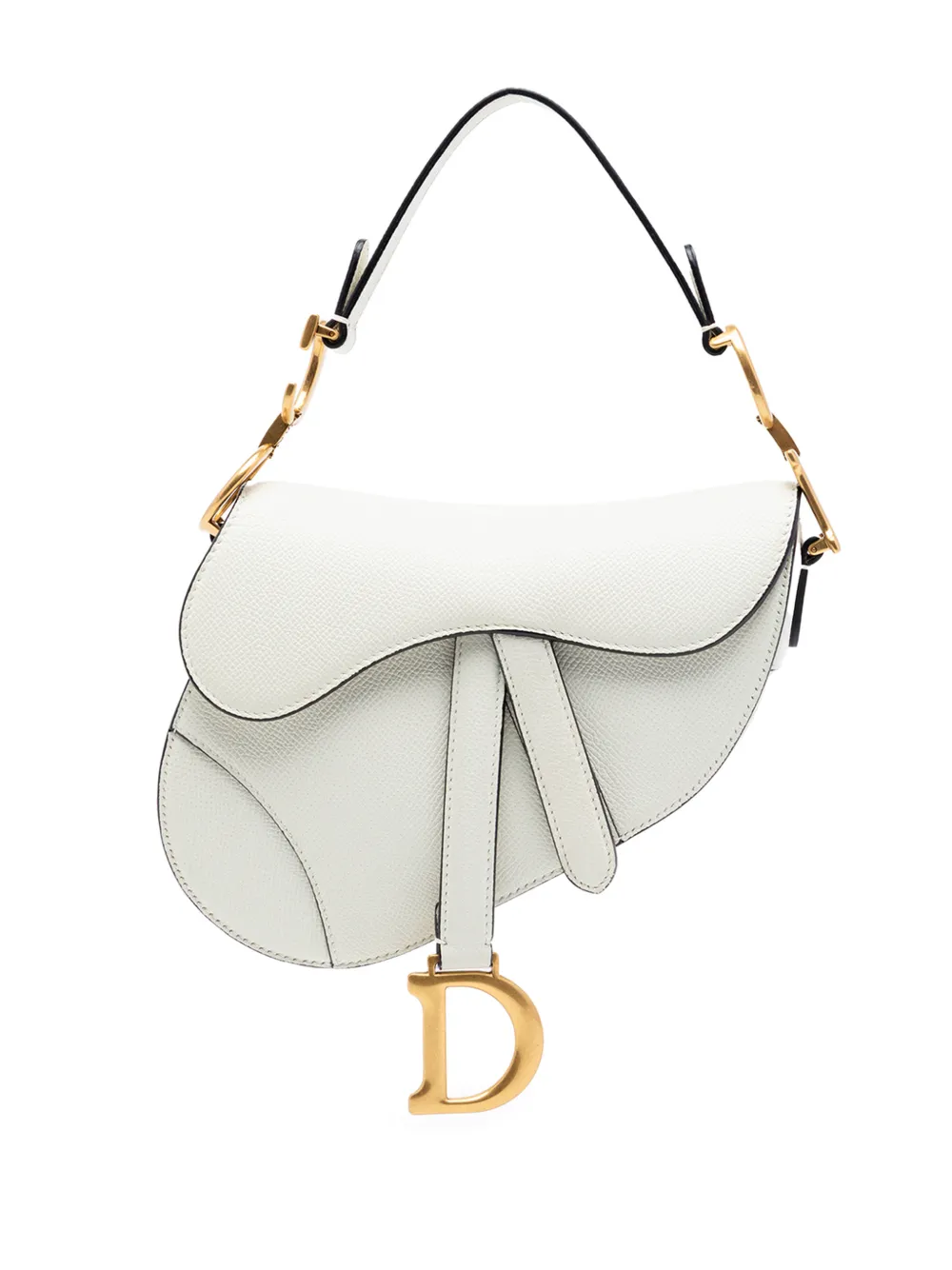 Christian Dior Pre-Owned 2020 Mini Grained Calfskin Saddle Bag satchel - Bianco