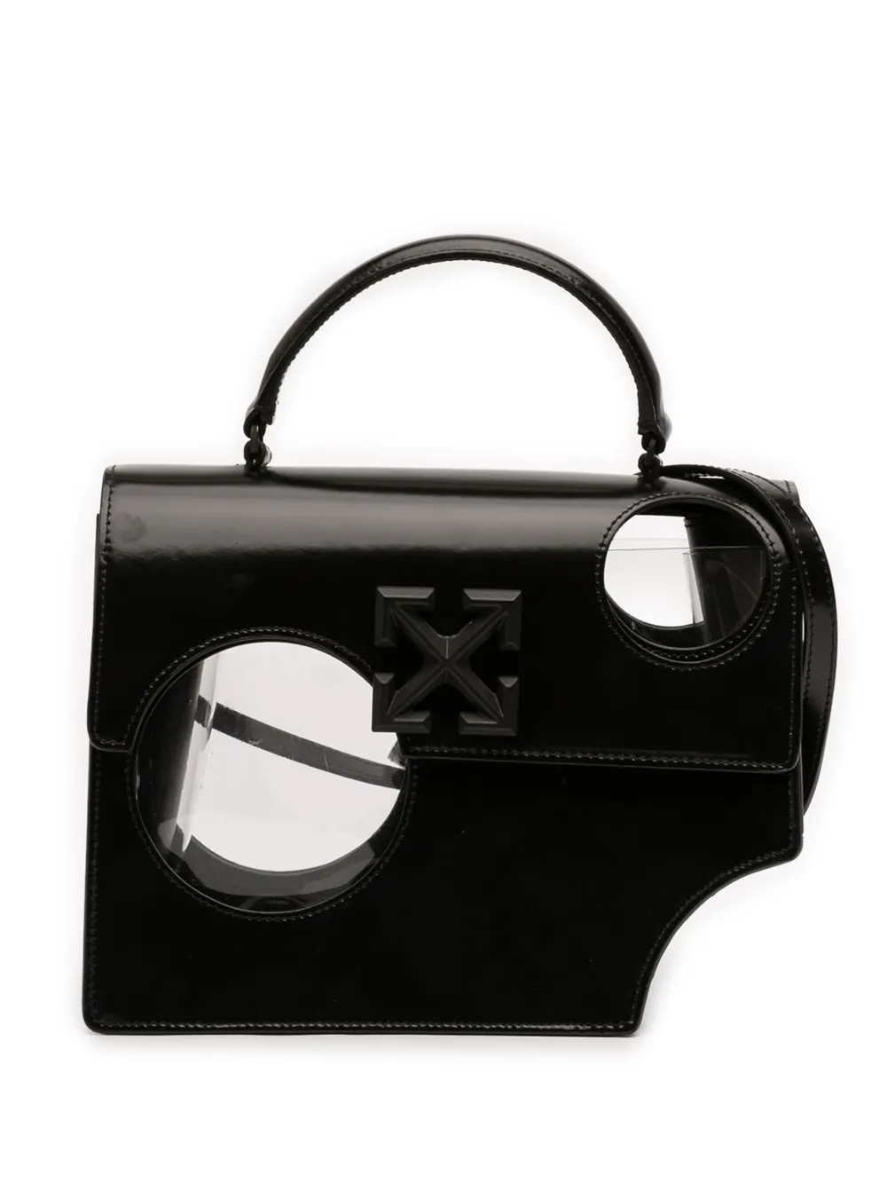 Off-White Pre-Owned 2020 Leather Meteor Jitney 2.8 satchel - Nero