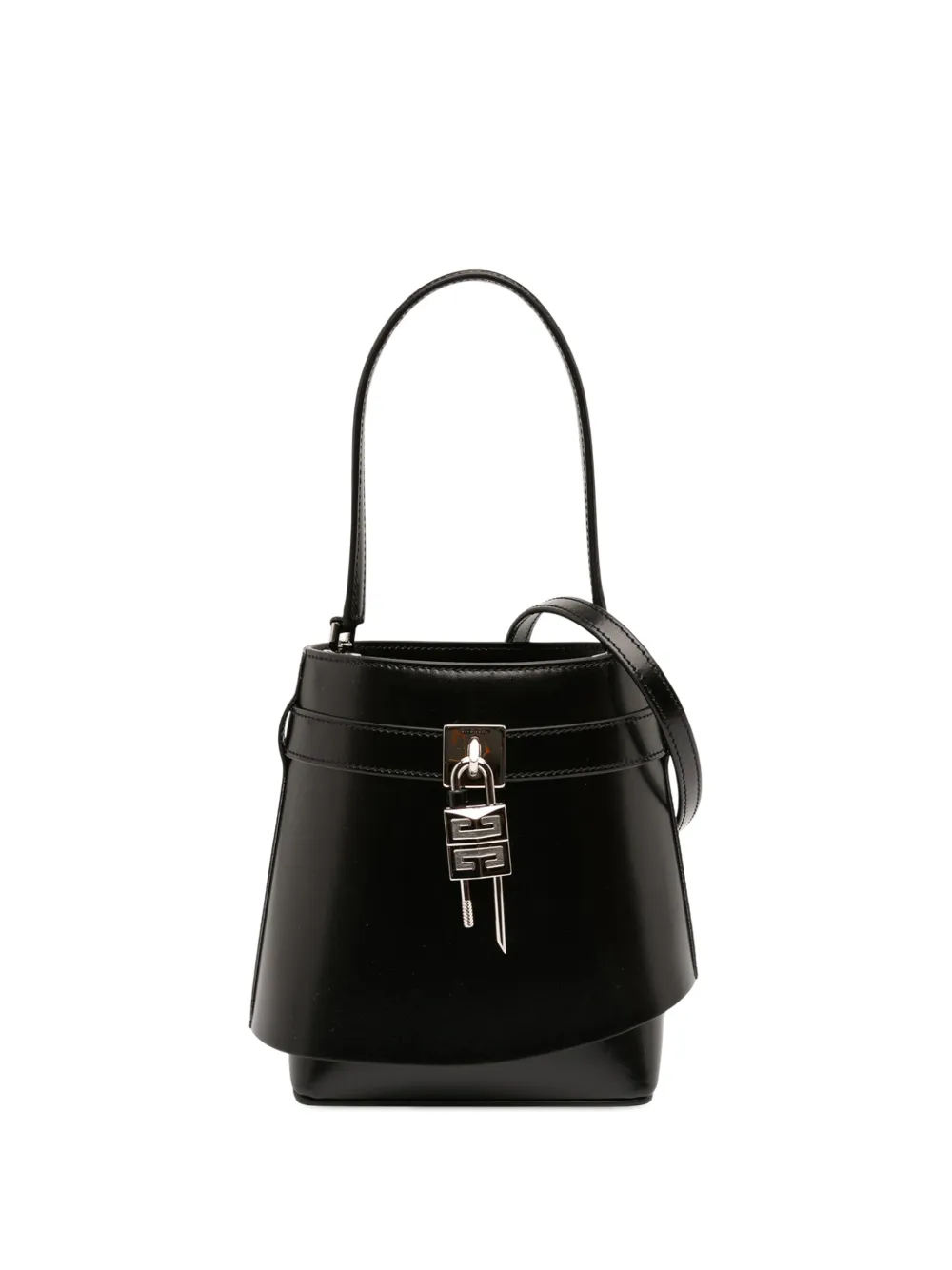 Givenchy Pre-Owned 2010-2026 Micro Leather GV Shark Lock Bucket Bag satchel - Schwarz