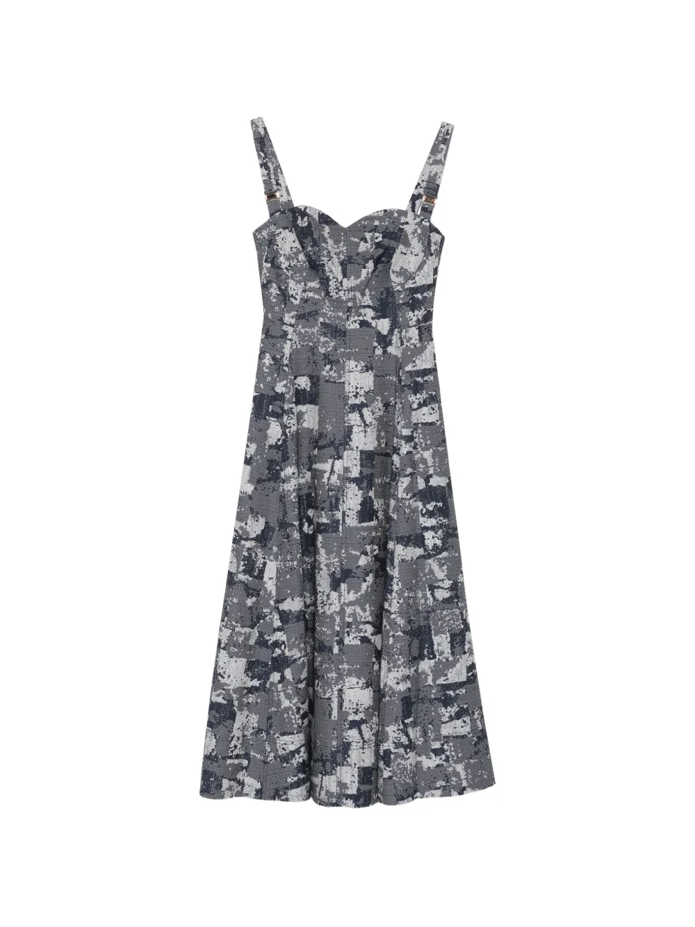 Leen Mougrhabi Grace sweetheart-neckline A-line midi dress - Blu