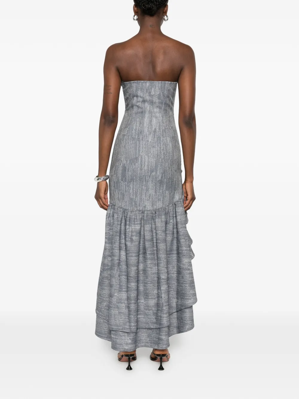 Leen Moughrabi Sophia asymmetrische jurk met ruches Blauw
