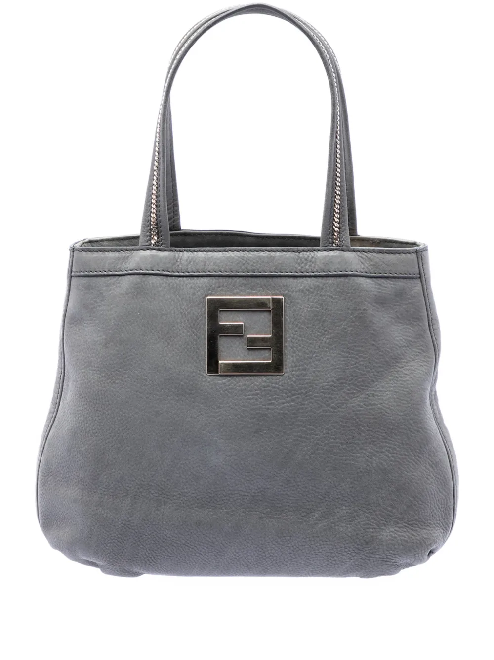 Fendi Pre-Owned 2010-2026 Nubuck FF Chains tote bag - Grigio