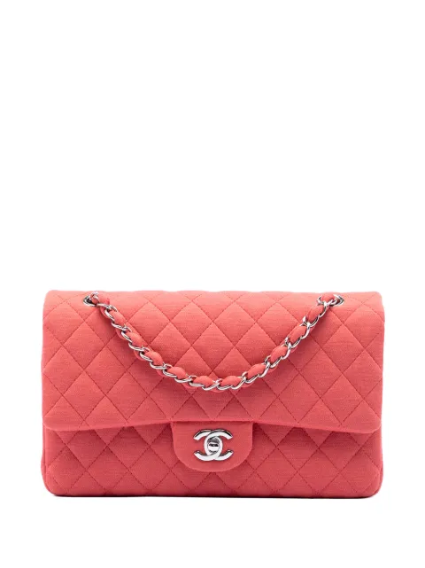 CHANEL Pre-Owned medium Classic Double Flap skuldertaske i jersey fra 2017-2018