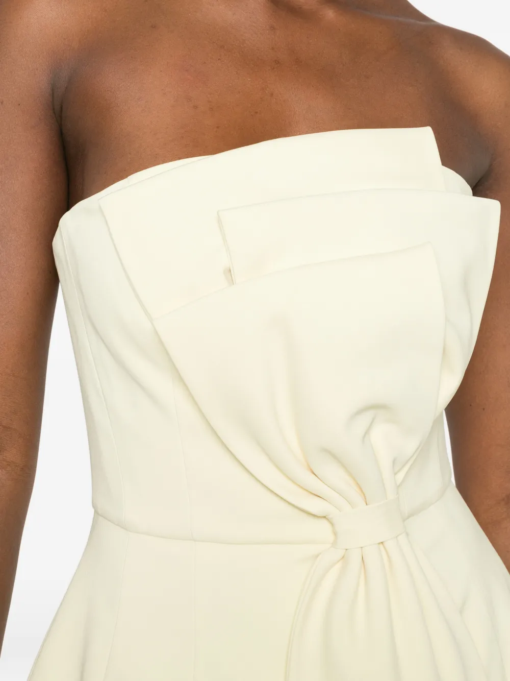 Leen Moughrabi Soeur strapless mini-jurk met strikdetail Geel