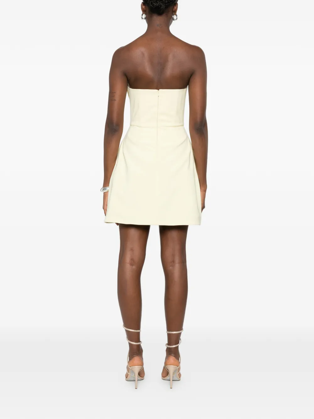 Leen Moughrabi Soeur strapless mini-jurk met strikdetail Geel
