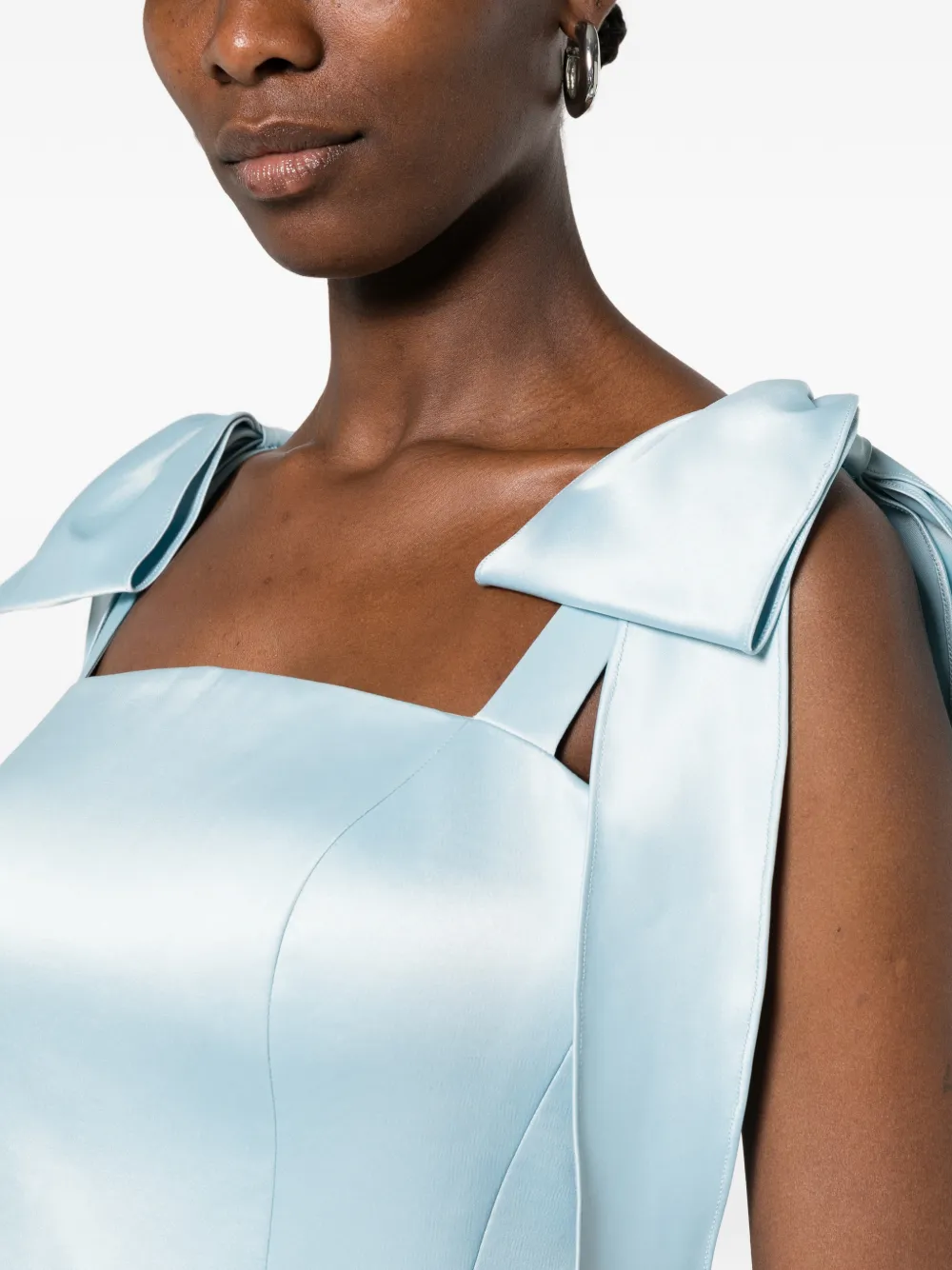 Leen Moughrabi Reve flared mini-jurk met strikdetail Blauw