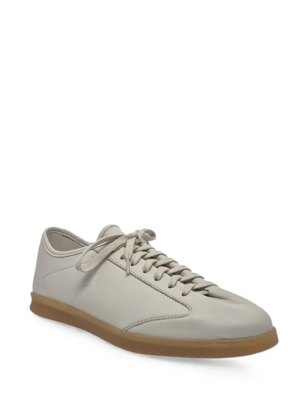 Henderson Baracco leather lace-up sneakers Beige