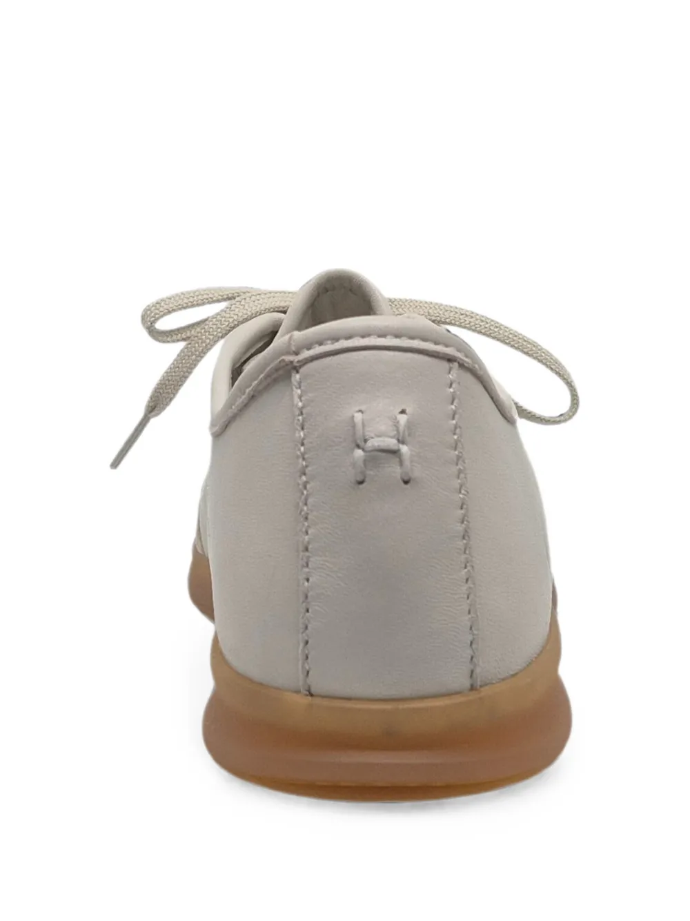 Henderson Baracco leather lace-up sneakers Beige