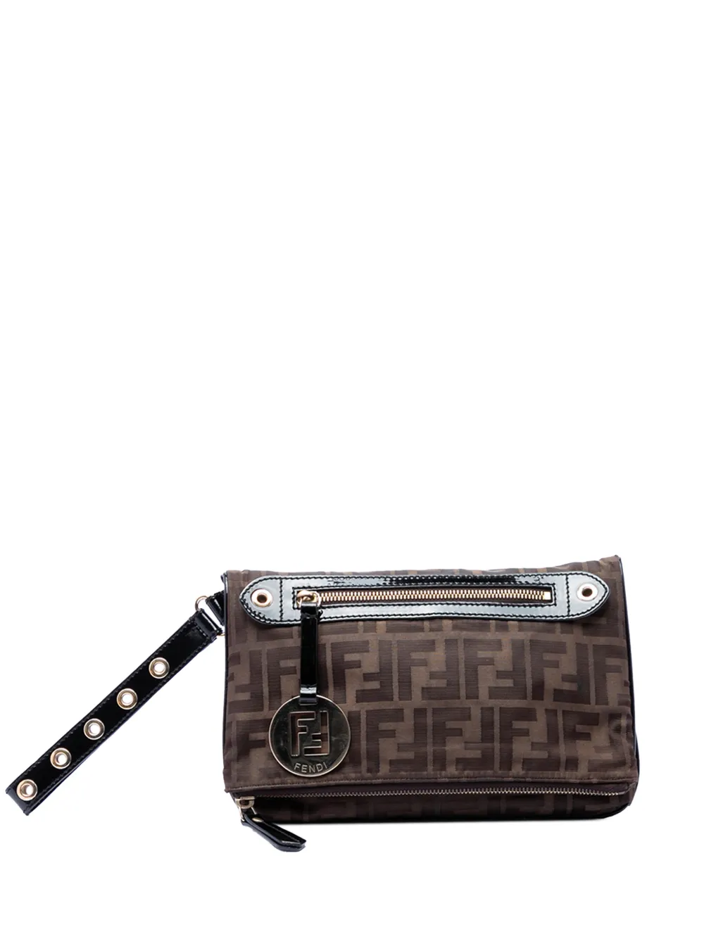 Fendi Pre-Owned 2000-2010 Zucca Canvas Flap Wristlet clutch bag - Brown