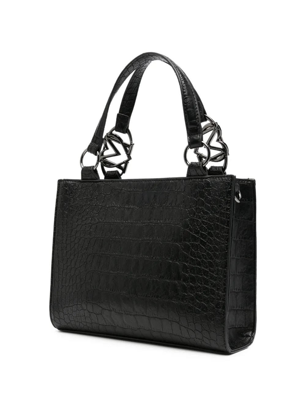 Love Moschino croc-effect logo-plaque tote bag Zwart