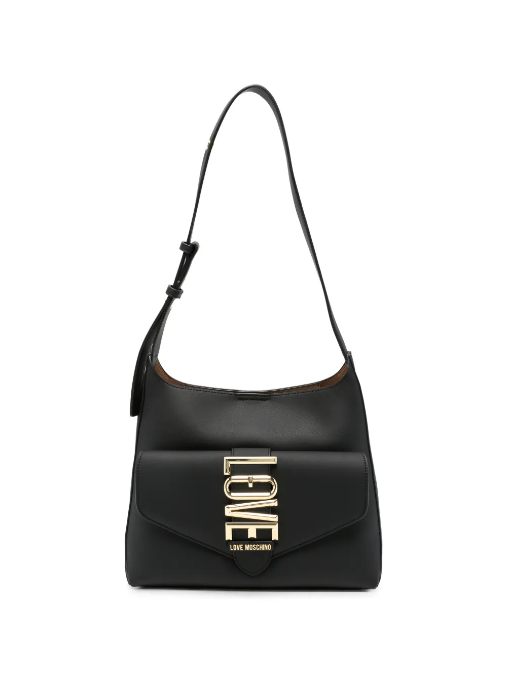 Love Moschino logo-plaque shoulder bag - Nero