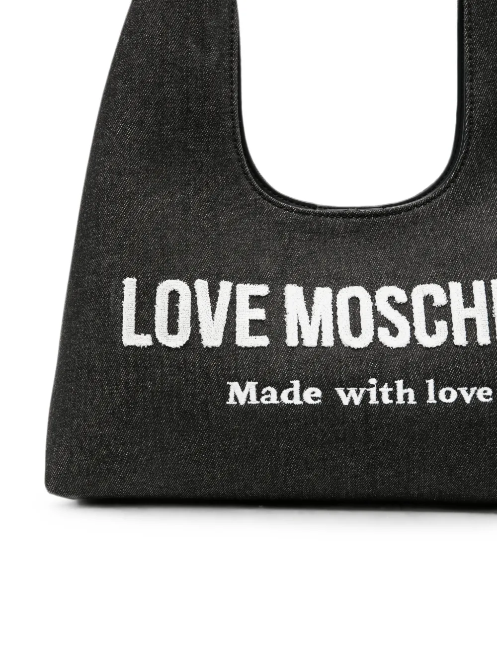 Love Moschino Schoudertas met bloemenpatch Zwart