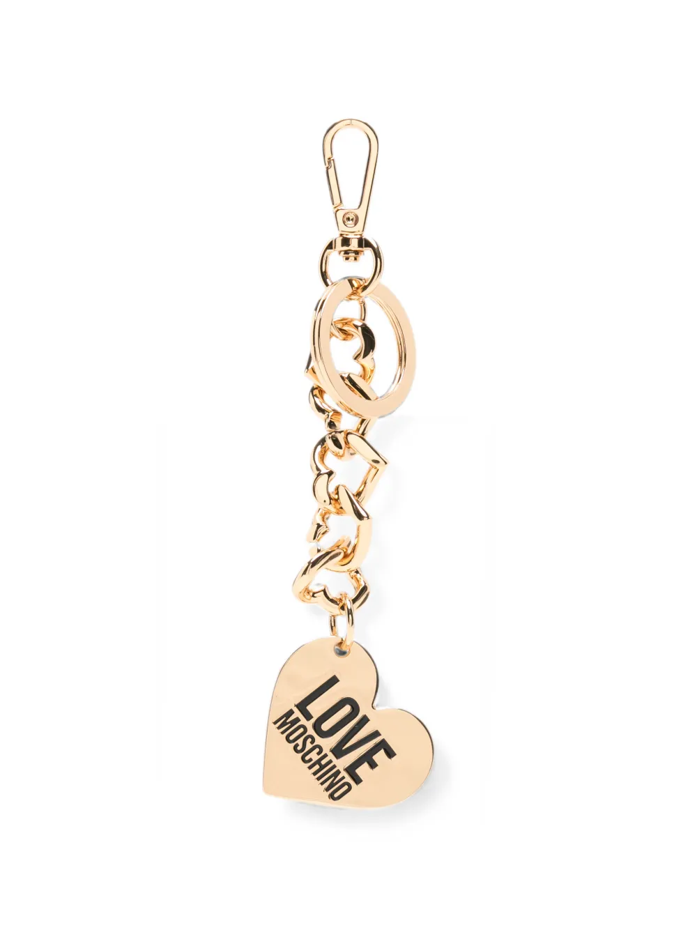 Love Moschino heart-pendant curb-chain keyring - Oro