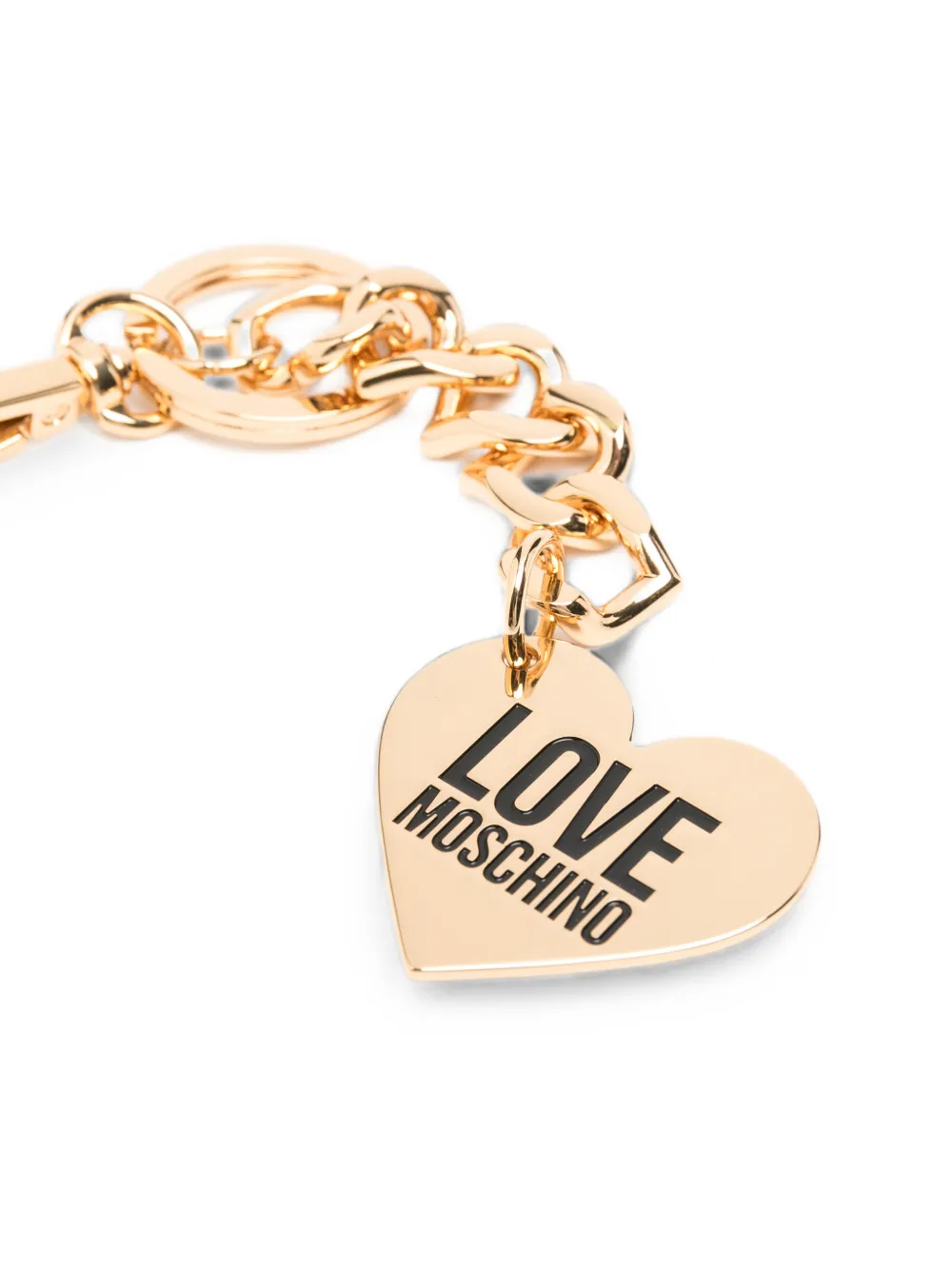Love Moschino Sleutelhanger met hartvormige hanger en ketting Goud