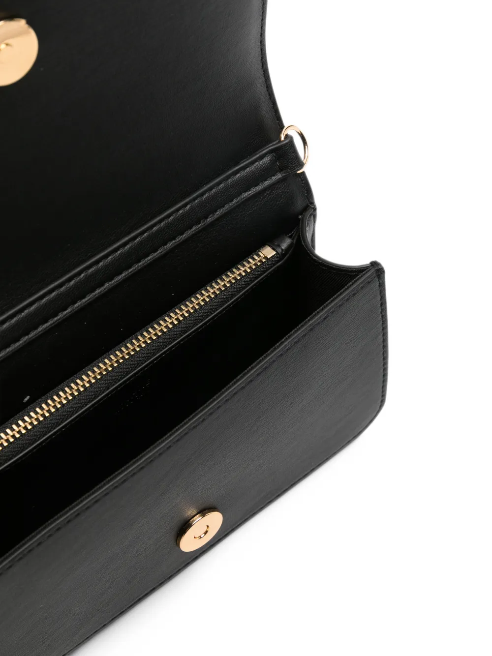 Love Moschino logo-plaque quilted clutch bag Zwart