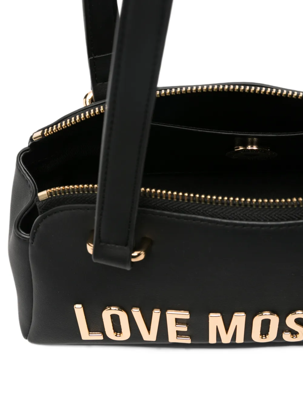 Love Moschino logo-lettering shoulder bag Zwart
