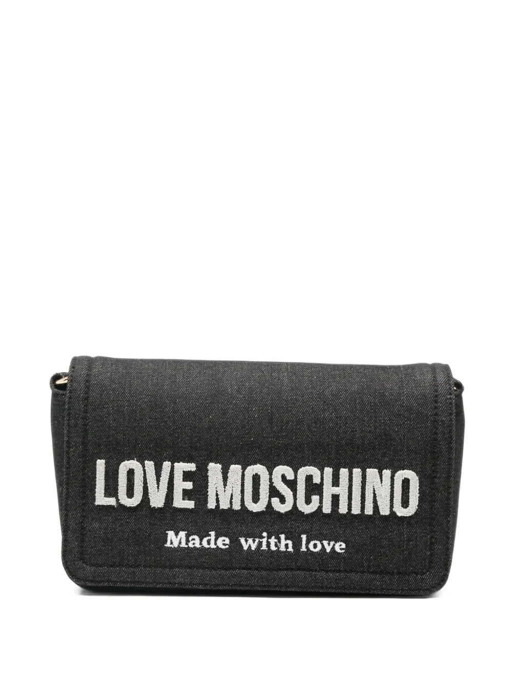 Love Moschino logo-print shoulder bag Zwart