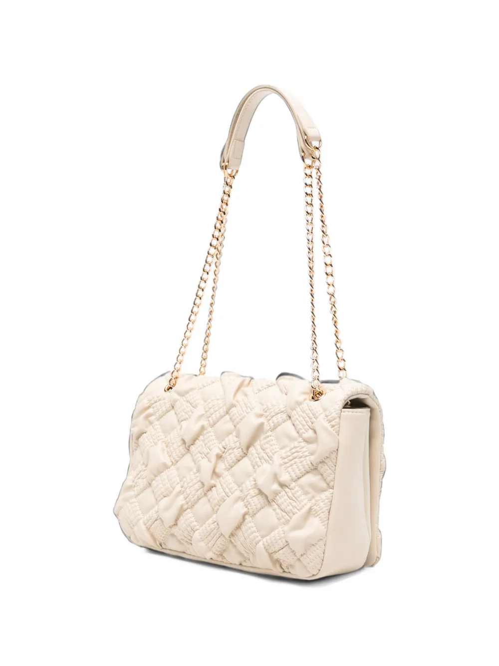 Love Moschino quilted logo-plaque shoulder bag Beige