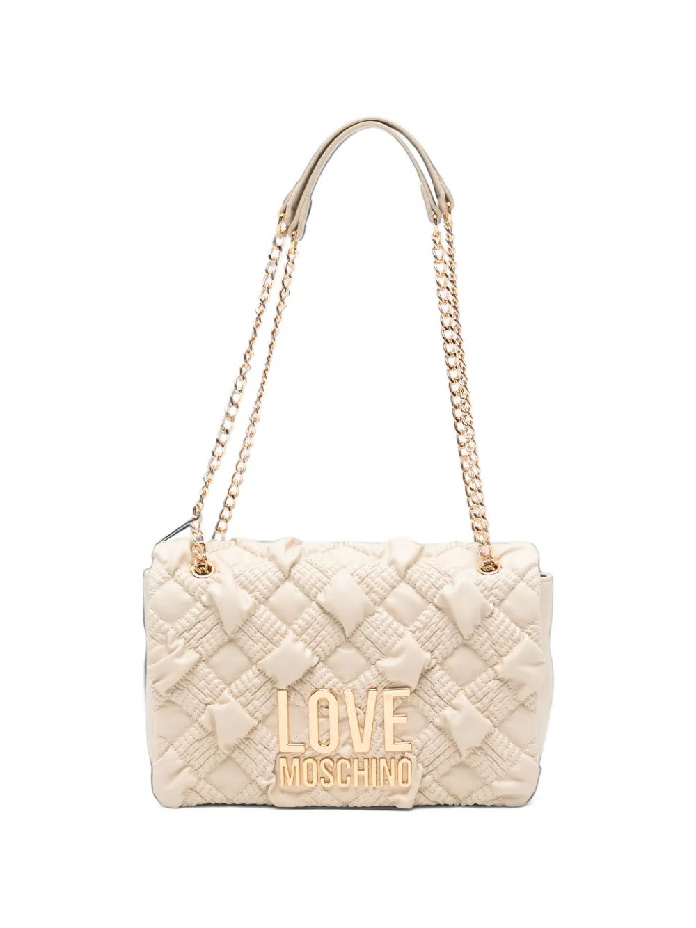 Love Moschino quilted logo-plaque shoulder bag - Toni neutri